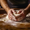 lifestyle photo closeup of hands patting dough for modeling