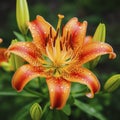 lifestyle photo tiger lily flower in a garden - AI MidJourney