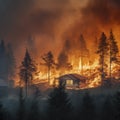 lifestyle photo wild out of conrol fire burning homes