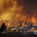 lifestyle photo wild out of conrol fire burning homes