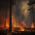 lifestyle photo wild out of conrol fire burning trees