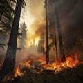 lifestyle photo wild out of conrol fire burning trees