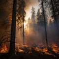 lifestyle photo wild out of conrol fire burning trees