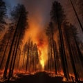 lifestyle photo wild out of conrol fire burning trees