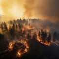 lifestyle photo wild out of conrol fire burning trees