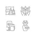 Lifestyle tendencies linear icons set Royalty Free Stock Photo