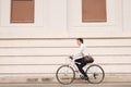 Lifestyle, transport and people concept - young man on city street