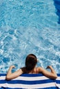 Lifestyle woman bikini water vacation sport blue leisure summer pool female Royalty Free Stock Photo