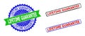 LIFETIME GUARANTEE Rosette and Rectangle Bicolor Badges with Corroded Textures Royalty Free Stock Photo