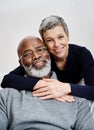 Lifetime of love and happiness. an affectionate senior couple relaxing on the sofa at home. Royalty Free Stock Photo