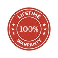 Lifetime warranty flat badge Royalty Free Stock Photo