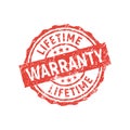 Lifetime warranty limited stamp grunge round tag. Warranty extended guarantee icon Royalty Free Stock Photo