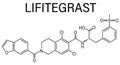 Lifitegrast drug molecule. Skeletal formula.