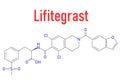 Lifitegrast drug molecule. Used in the treatment of keratoconjunctivitis sicca. Skeletal formula.