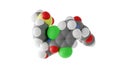 lifitegrast molecule, Anti-inflammatory Agent, molecular structure, isolated 3d model van der Waals