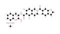 lifitegrast molecule, structural chemical formula, ball-and-stick model, isolated image dry eye