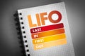 LIFO - Last In First Out acronym