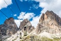 Lift in the beautiful Mountains of Dolomites, Italy