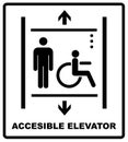 Lift for disabled icon sign vector illustration Royalty Free Stock Photo