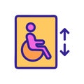 Lift for the disabled vector icon. Isolated contour symbol illustration Royalty Free Stock Photo