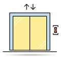 Lift elevator icon shadow, graphic design sign, building doorway symbol vector illustration