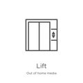 lift icon vector from out of home media collection. Thin line lift outline icon vector illustration. Outline, thin line lift icon