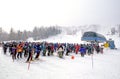 Lift line, Stratton Ski, Vermont Royalty Free Stock Photo