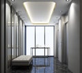 Lift lobby modern design with marble floor and stool seating Royalty Free Stock Photo