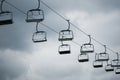 lift in the mountains. ski lift at the ski resort, designed to climb to the top of the mountain skiers and snowboarders Royalty Free Stock Photo