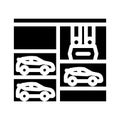 lift in multi level parking glyph icon vector illustration Royalty Free Stock Photo