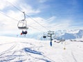 Lift at ski resor. Gudauri Georgia, mountain slope