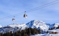 The lift in the ski resort of Courchevel, Alps Royalty Free Stock Photo