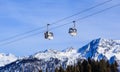 The lift in the ski resort of Courchevel, Alps