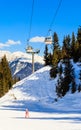 The lift in the ski resort of Courchevel, Alps Royalty Free Stock Photo