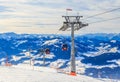 The lift in the ski resort of Soll, Hopfgarten. Tyrol Royalty Free Stock Photo