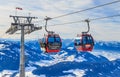 The lift in the ski resort of Soll, Hopfgarten. Tyrol Royalty Free Stock Photo