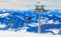 The lift in the ski resort of Soll, Hopfgarten. Tyrol Royalty Free Stock Photo