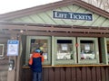 Lift tickets booth windows at Stowe Mountain