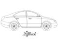 Liftback car body type outline Royalty Free Stock Photo