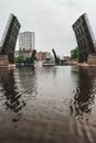 Raised Drawbridges In Downtown Milwaukee Royalty Free Stock Photo