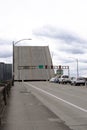 Lifted Burnside bridge across Willamette river in Portland Oregon Royalty Free Stock Photo