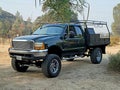 Lifted 2000 Ford F250 Superduty Flatbed Royalty Free Stock Photo