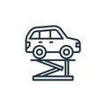 lifter icon vector from car service concept. Thin line illustration of lifter editable stroke. lifter linear sign for use on web