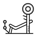 Lifting barbell sketch icon