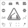 Lifting bridge warning icon. Detailed set of minimalistic icons. Premium quality graphic design sign. One of the collection icons Royalty Free Stock Photo