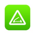 Lifting bridge warning sign icon digital green