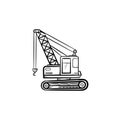 Lifting crane hand drawn sketch icon.