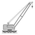 Lifting crane icon, gray monochrome style