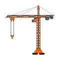 Lifting crane isolated. construction industrial. Vector illustration Royalty Free Stock Photo