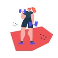 Lifting dumbbells exercise handdrawn illustration